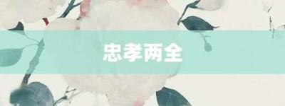 忠孝两全【忠孝两全的意思】- 成语大全
