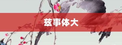 兹事体大【兹事体大的意思】- 成语大全