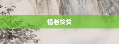 惜老怜贫【惜老怜贫的意思】- 成语大全