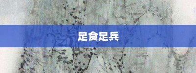 足食足兵【足食足兵的意思】- 成语大全