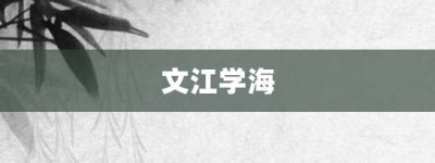 文江学海【文江学海的意思】- 成语大全