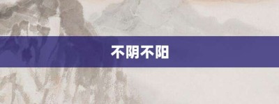 不阴不阳【不阴不阳的意思】- 成语大全
