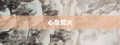 心急如火【心急如火的意思】- 成语大全