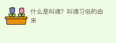 什么是叫魂？叫魂习俗的由来_民俗文化 菊江历史网