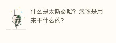 什么是太斯必哈？念珠是用来干什么的？_民俗文化 菊江历史网