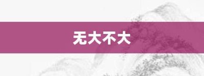 无大不大【无大不大的意思】- 成语大全