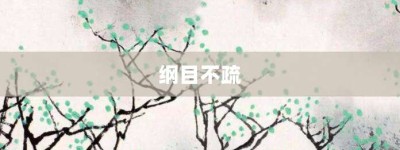 纲目不疏【纲目不疏的意思】- 成语大全