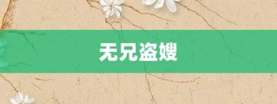 无兄盗嫂【无兄盗嫂的意思】- 成语大全