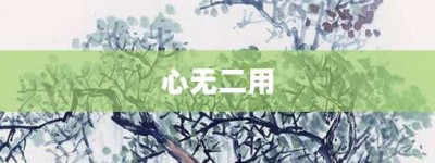 心无二用【心无二用的意思】- 成语大全