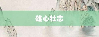 雄心壮志【雄心壮志的意思】- 成语大全