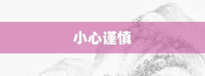 小心谨慎【小心谨慎的意思】- 成语大全