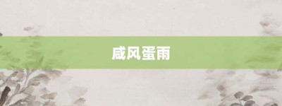 咸风蛋雨【咸风蛋雨的意思】- 成语大全