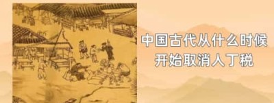 中国古代从什么时候开始取消人丁税_稗官野史 菊江历史网