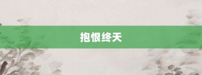 抱恨终天【抱恨终天的意思】- 成语大全