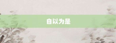 自以为是【自以为是的意思】- 成语大全