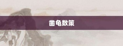 凿龟数策【凿龟数策的意思】- 成语大全