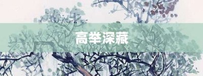 高举深藏【高举深藏的意思】- 成语大全
