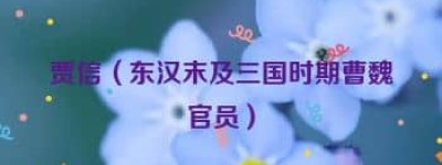 贾信【东汉末及三国时期曹魏官员】 – 人物百科