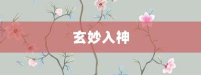 玄妙入神【玄妙入神的意思】- 成语大全