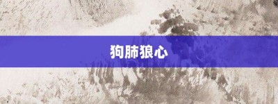 狗肺狼心【狗肺狼心的意思】- 成语大全