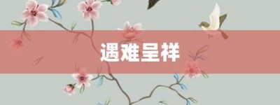 遇难呈祥【遇难呈祥的意思】- 成语大全
