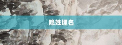 隐姓埋名【隐姓埋名的意思】- 成语大全