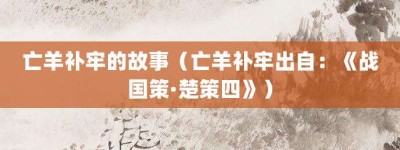 亡羊补牢的故事（亡羊补牢出自：《战国策·楚策四》）_成语故事 菊江历史网