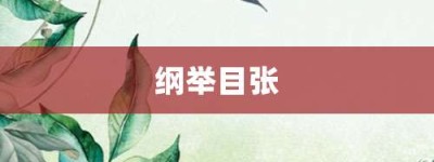 纲举目张【纲举目张的意思】- 成语大全