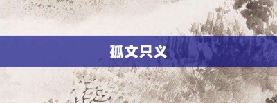 孤文只义【孤文只义的意思】- 成语大全