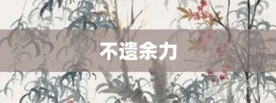 不遗余力【不遗余力的意思】- 成语大全