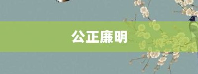 公正廉明【公正廉明的意思】- 成语大全
