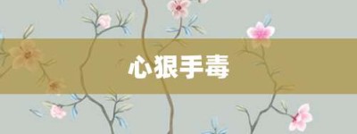 心狠手毒【心狠手毒的意思】- 成语大全