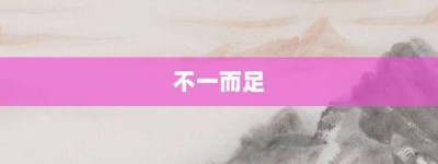 不一而足【不一而足的意思】- 成语大全