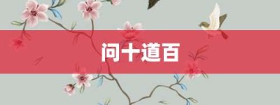 问十道百【问十道百的意思】- 成语大全