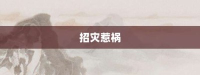 招灾惹祸【招灾惹祸的意思】- 成语大全
