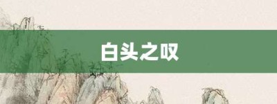 白头之叹【白头之叹的意思】- 成语大全