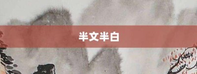 半文半白【半文半白的意思】- 成语大全
