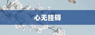 心无挂碍【心无挂碍的意思】- 成语大全