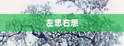左思右想【左思右想的意思】- 成语大全