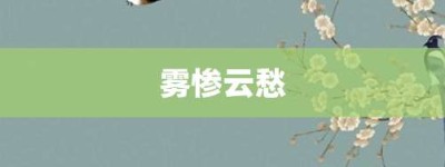 雾惨云愁【雾惨云愁的意思】- 成语大全