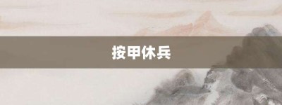 按甲休兵【按甲休兵的意思】- 成语大全