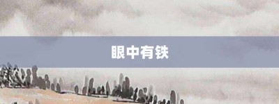 眼中有铁【眼中有铁的意思】- 成语大全