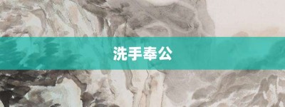 洗手奉公【洗手奉公的意思】- 成语大全
