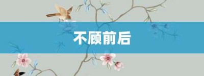不顾前后【不顾前后的意思】- 成语大全