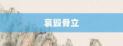 哀毁骨立【哀毁骨立的意思】- 成语大全