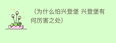 （为什么怕兴登堡 兴登堡有何厉害之处）_世界近代史 菊江历史网