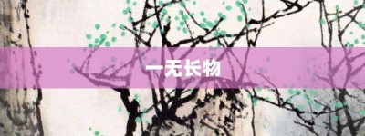 一无长物【一无长物的意思】- 成语大全
