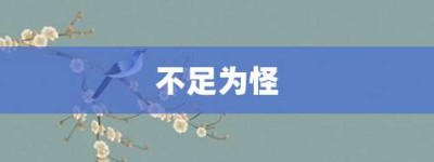 不足为怪【不足为怪的意思】- 成语大全