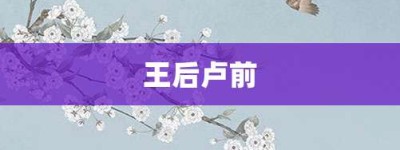 王后卢前【王后卢前的意思】- 成语大全