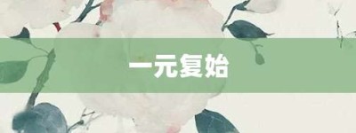 一元复始【一元复始的意思】- 成语大全